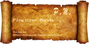 Pingiczer Manda névjegykártya